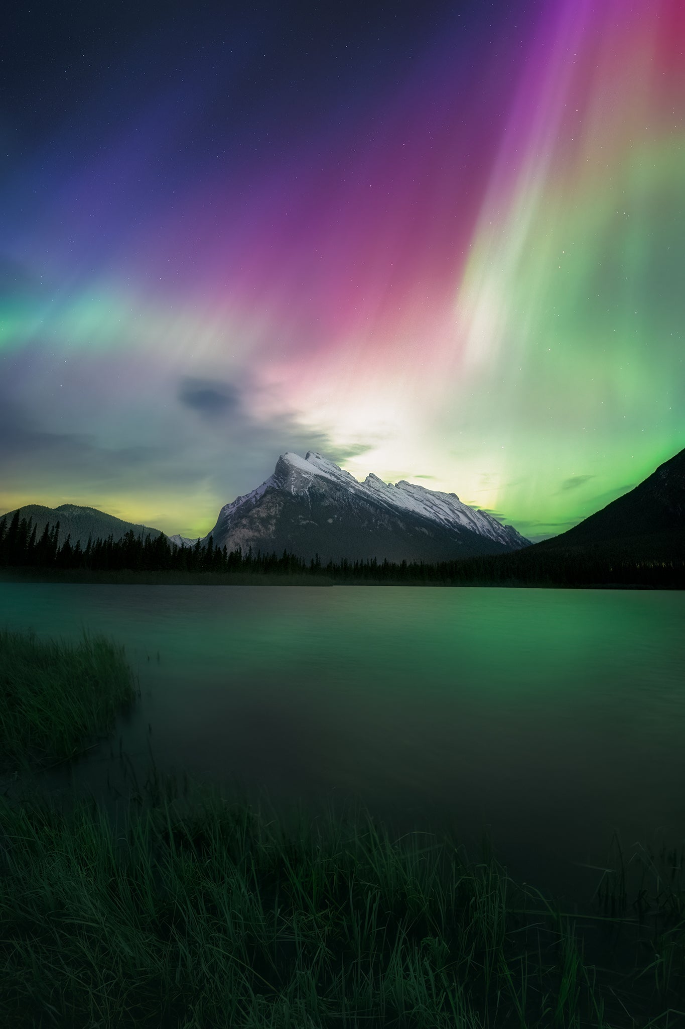 Aurora Over Vermilion Lakes
