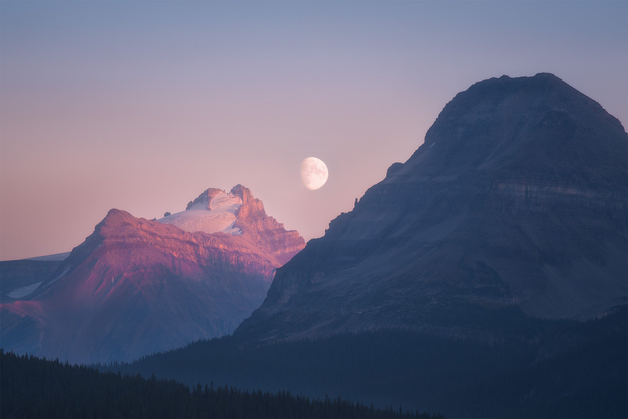 Full Moon Rise Canadian Rockies Mountain Twilight - Landscape Photography by James Andrew