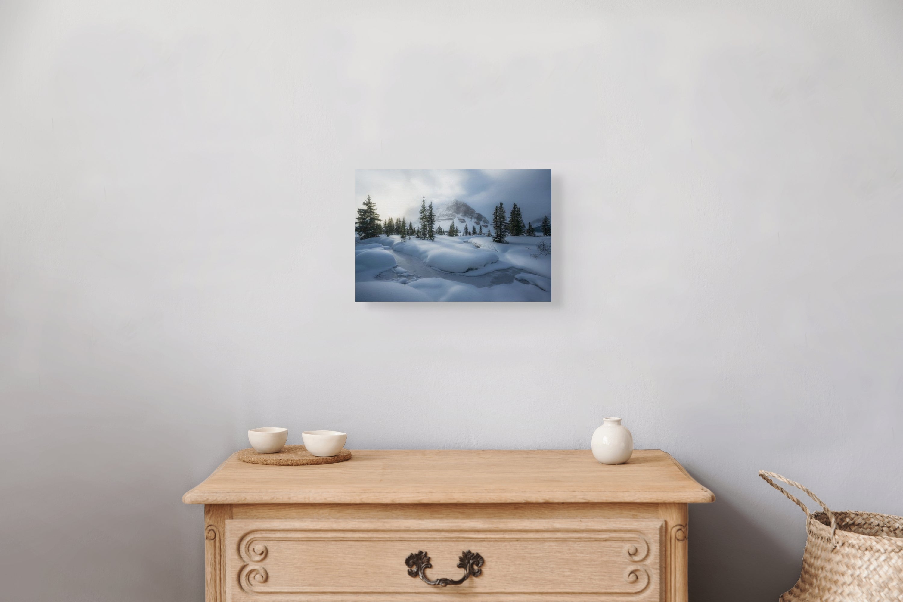 Winter Passage 8x12 fine art print on wall — Canadian Rockies landscape photography by James Andrew