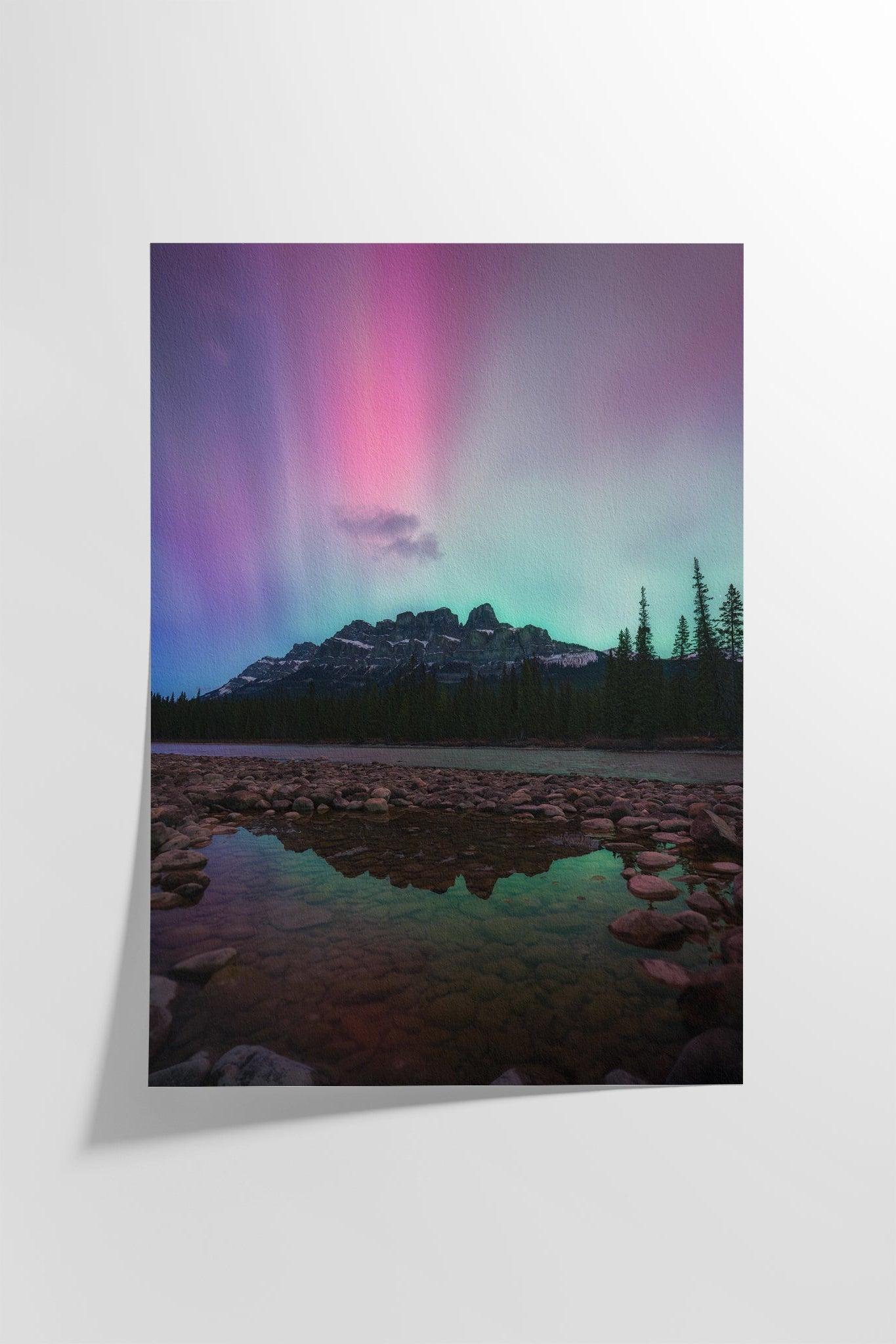 Aurora Over Castle Mountain Hahnemühle fine art paper detail — archival print by James Andrew Fine Art