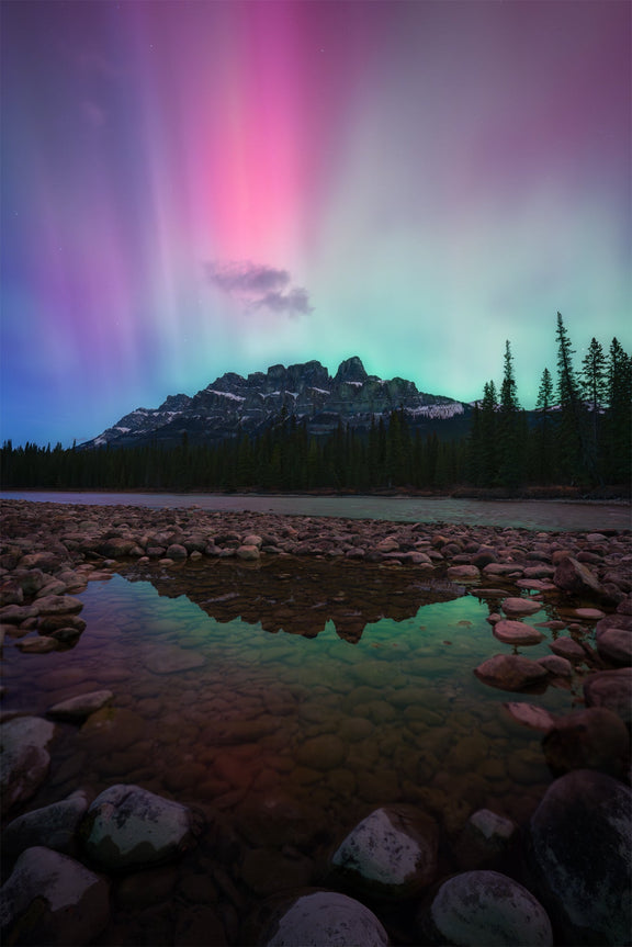 Aurora Over Castle Mountain - James Andrew Fine Art Landscapes