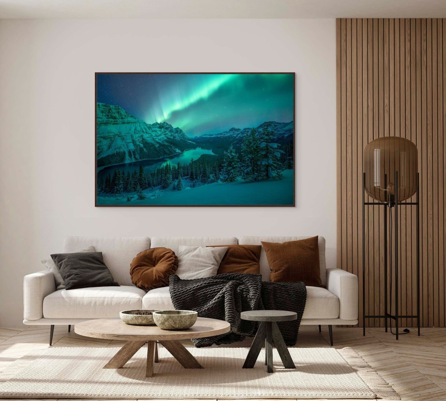 Aurora Over Peyto Lake - Floating Frame Canvas - James Andrew Fine Art Landscapes