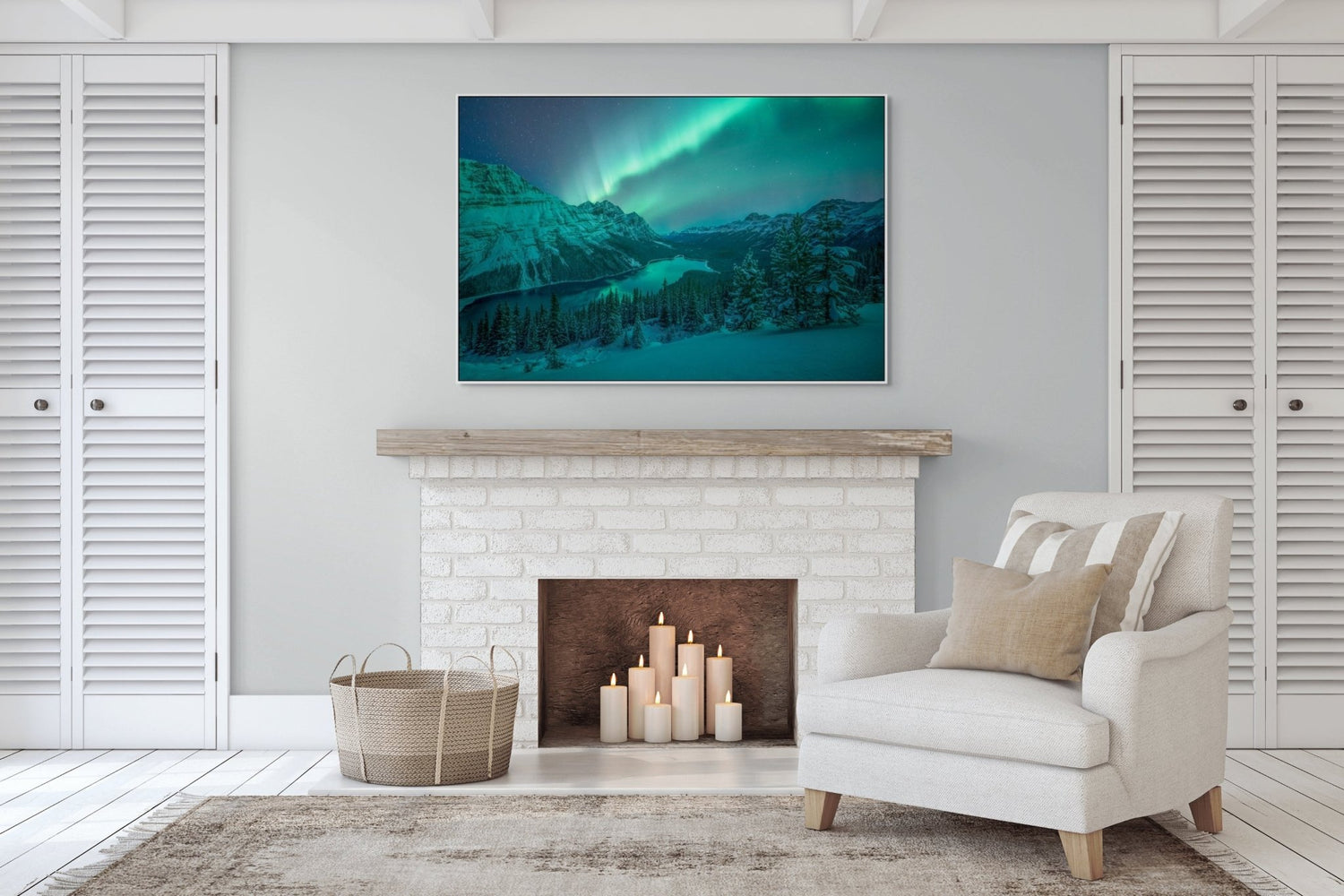 Aurora Over Peyto Lake - Floating Frame Canvas - James Andrew Fine Art Landscapes