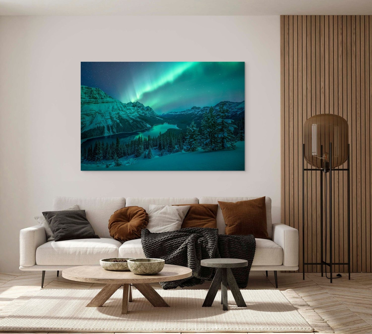 Aurora Over Peyto Lake - Floating Frame Canvas - James Andrew Fine Art Landscapes