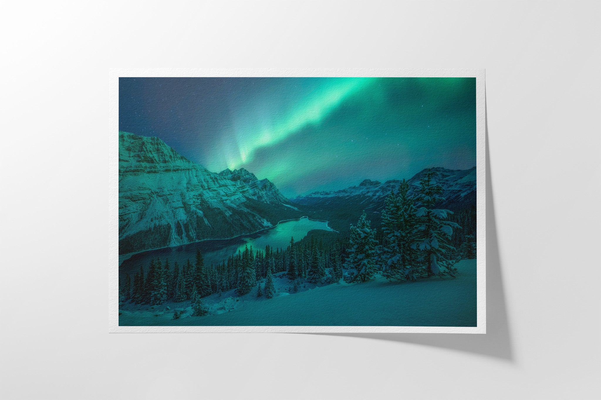 Aurora over Peyto Lake Hahnemühle fine art paper print — limited edition Peyto Lake aurora photography by James Andrew