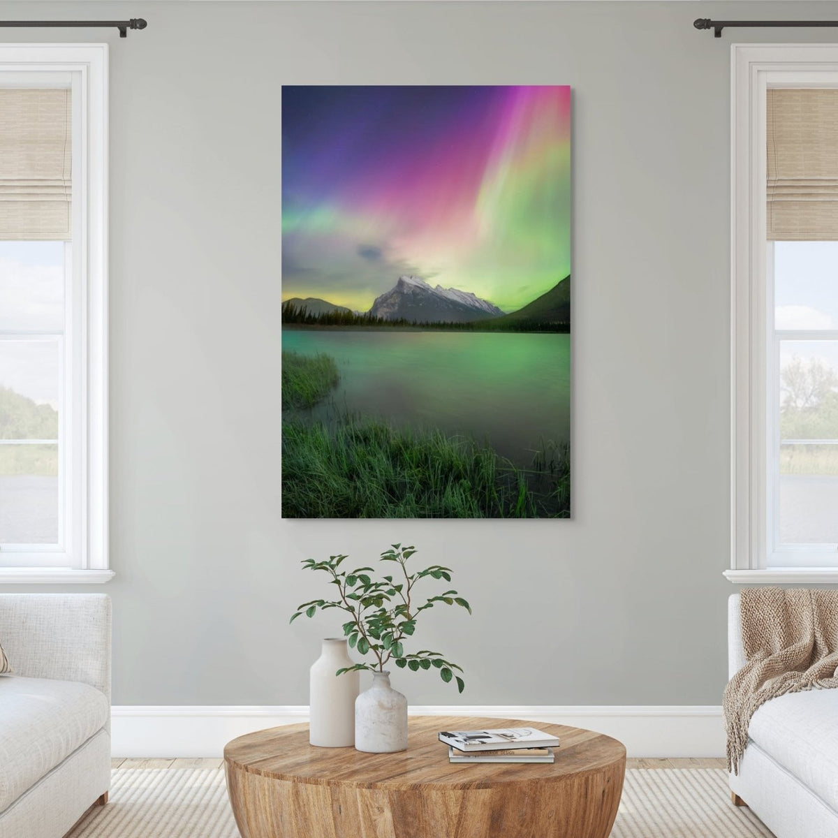 Aurora Over Vermilion Lakes - James Andrew Fine Art Landscapes