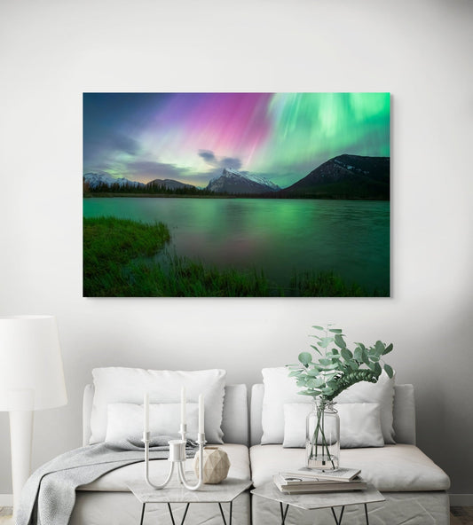 Aurora Over Vermilion Lakes - James Andrew Fine Art Landscapes