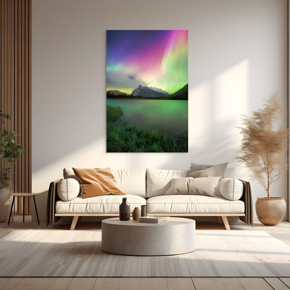 Aurora Over Vermilion Lakes - James Andrew Fine Art Landscapes