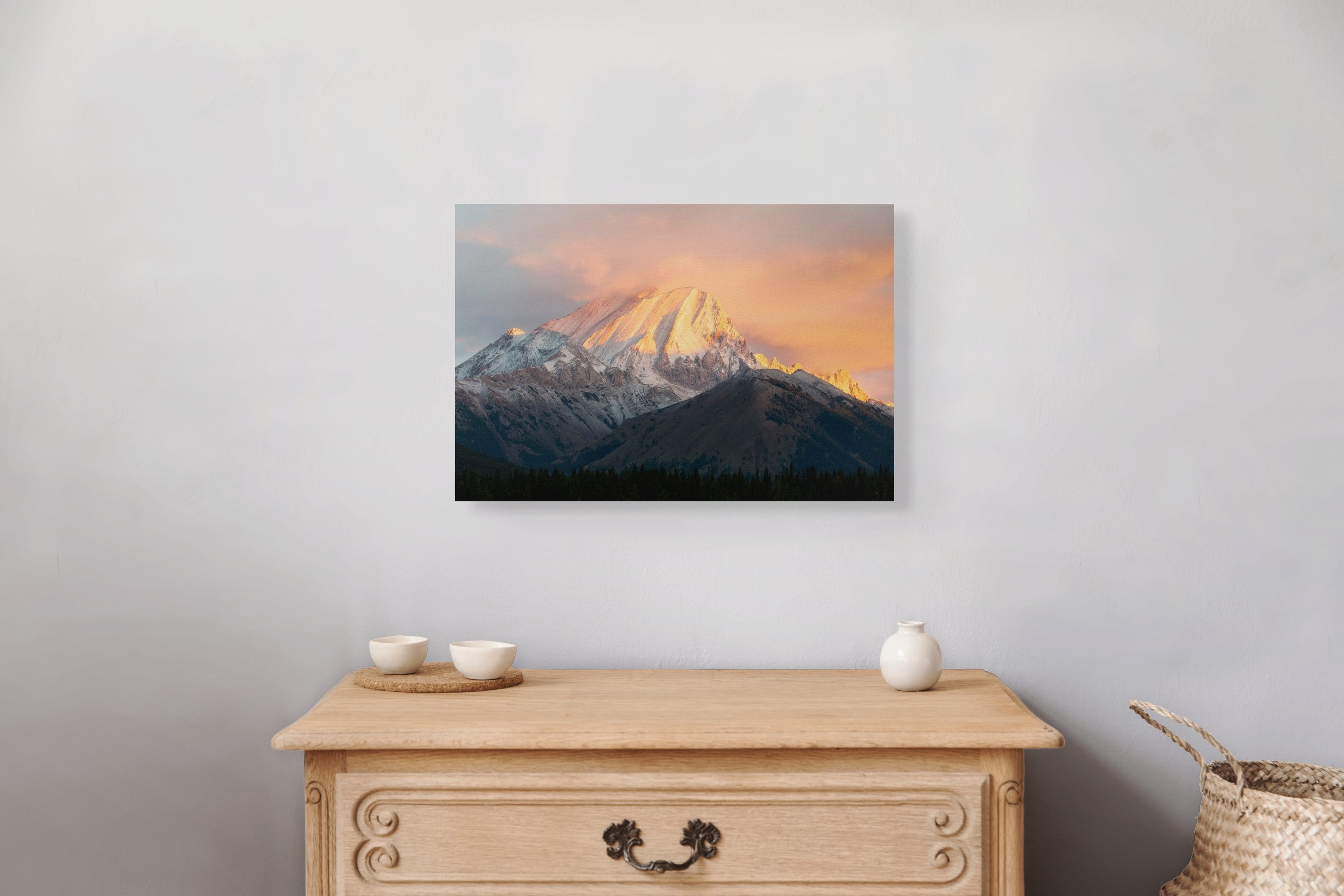 Crowned in Light 12x18 fine art print on wall — Canadian Rockies landscape photography by James Andrew Fine Art