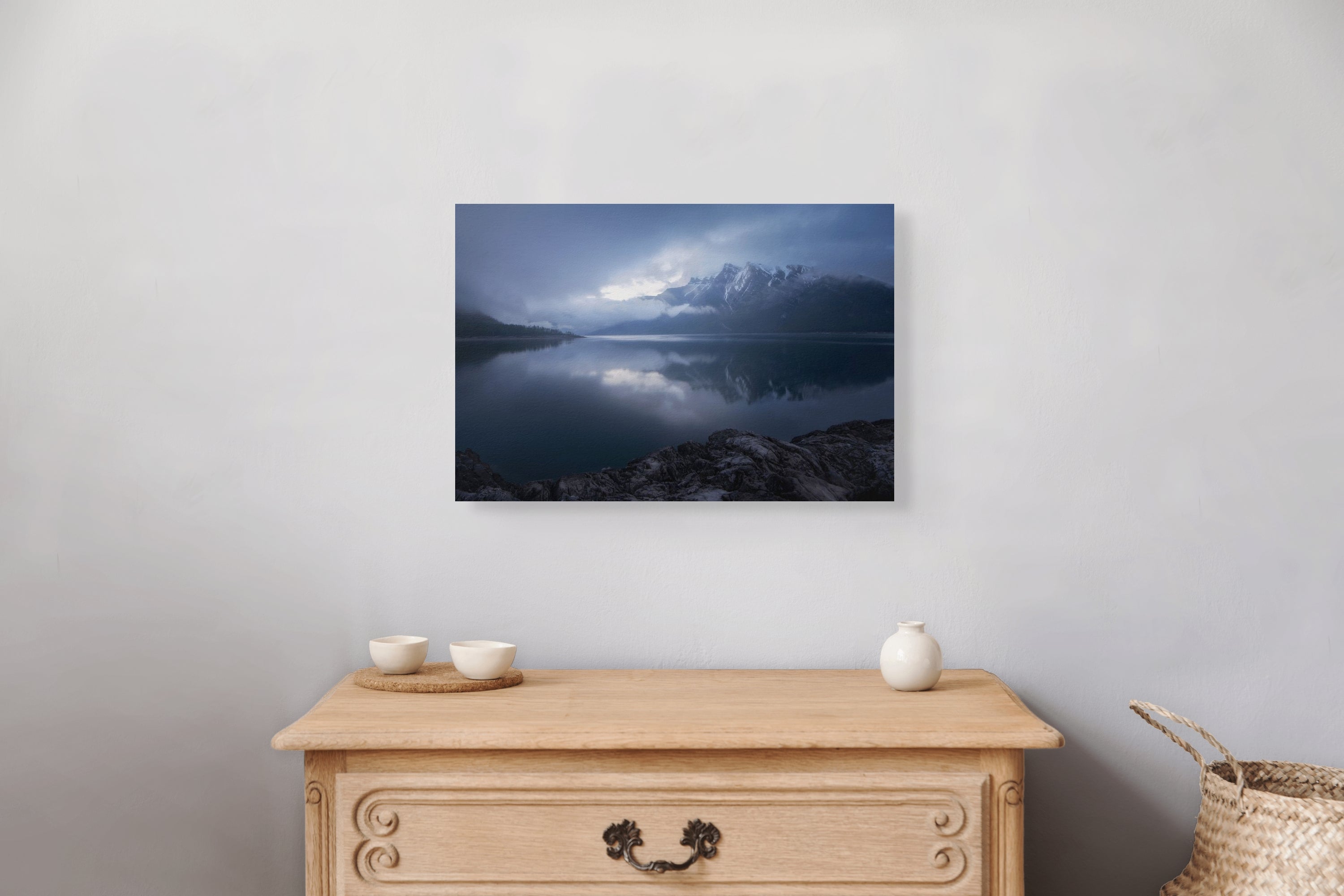 Quiet Anticipation 12x18 fine art print on wall — Canadian Rockies landscape photography by James Andrew