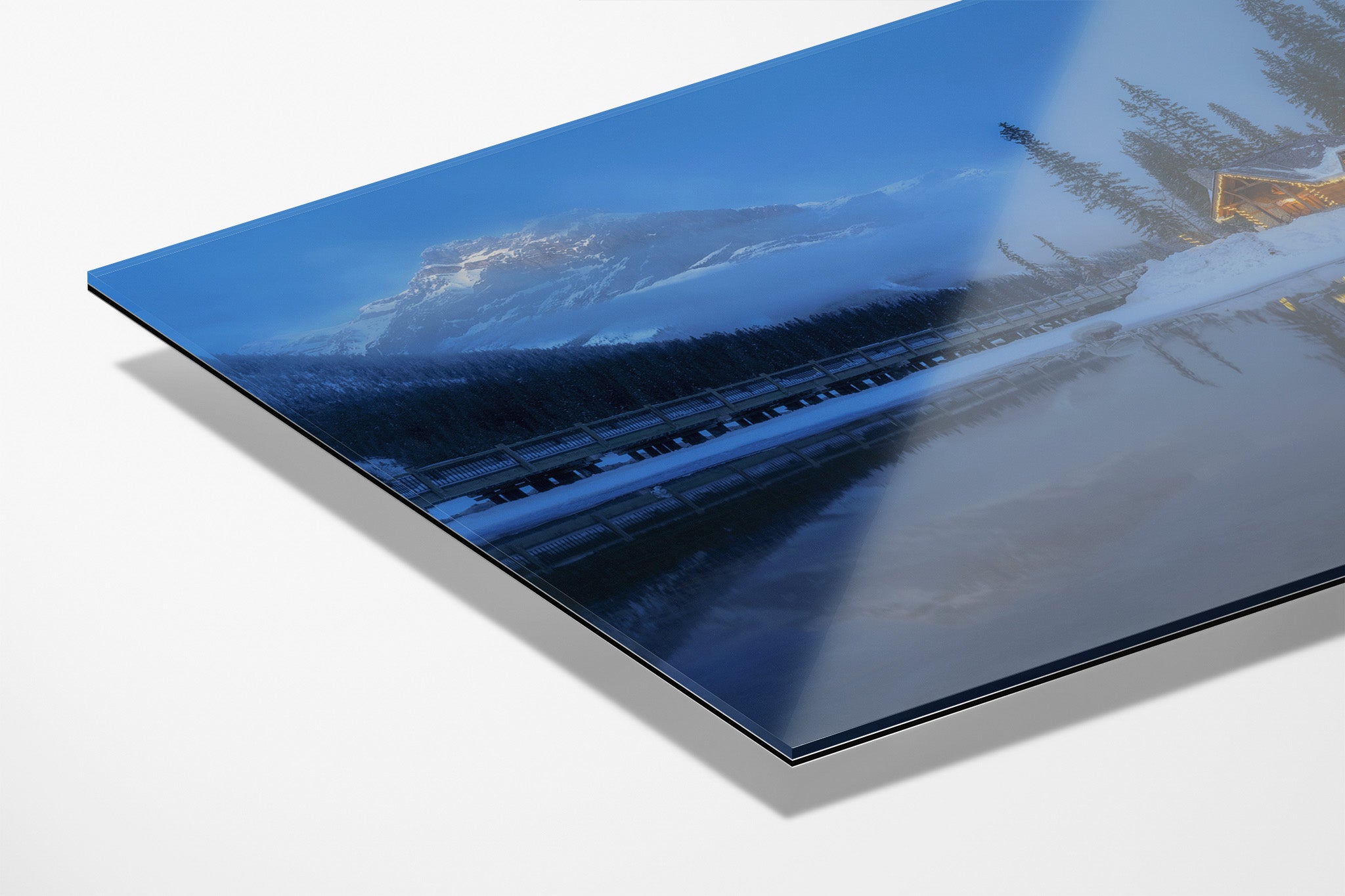 Where Winter Pauses acrylic face mount fine art print — limited edition Banff winter landscape wall art by James Andrew
