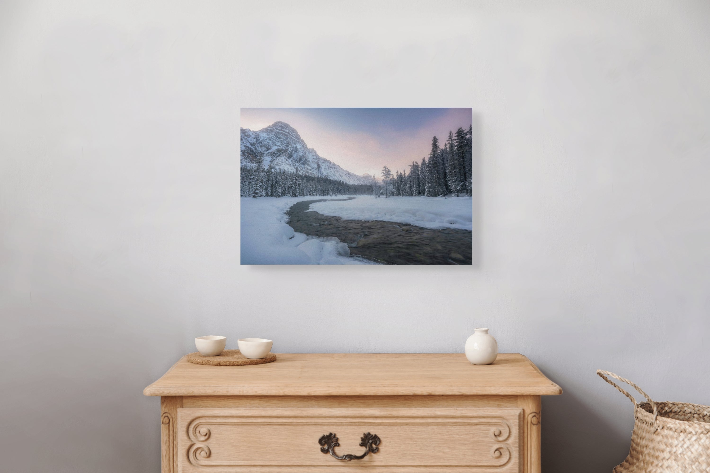 Winter's Path 12x18 fine art print on wall — Canadian Rockies landscape photography by James Andrew Fine Art