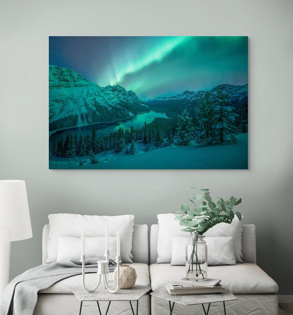 Aurora Over Peyto Lake Wall art Canvas- James Andrew fine art landscapes