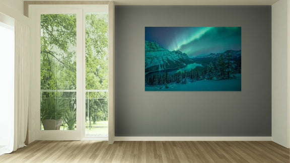 Aurora Over Peyto Lake - Wall Art Great Room James Andrew fine art landscapes